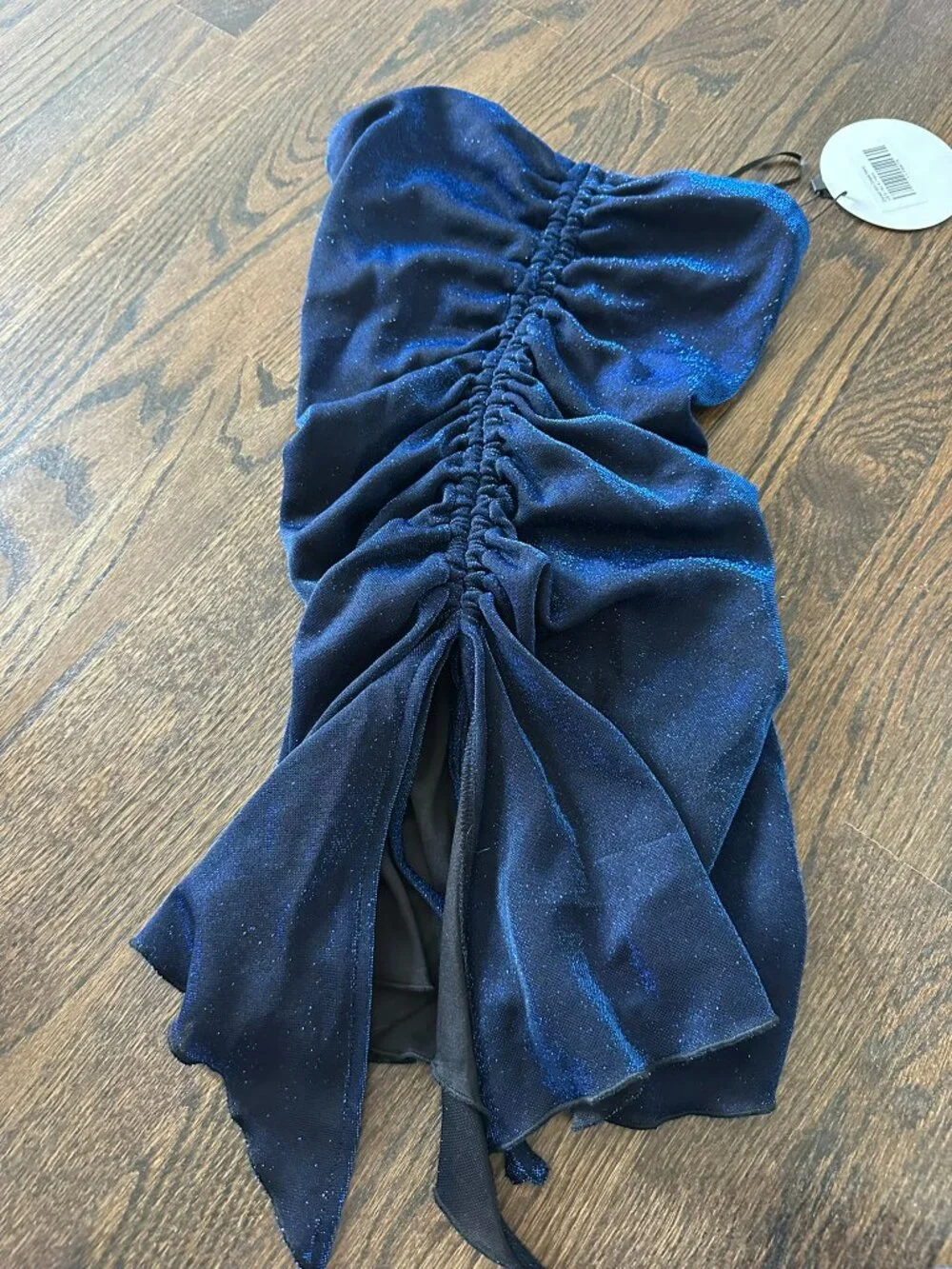 Princess Polly Donelli Mini Dress NWT Navy strapless Ruched US 0 XXS